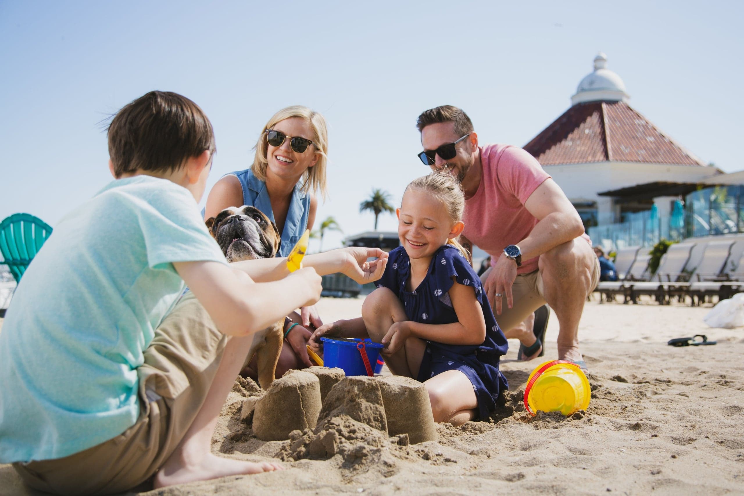 Beach Family Sand Castle