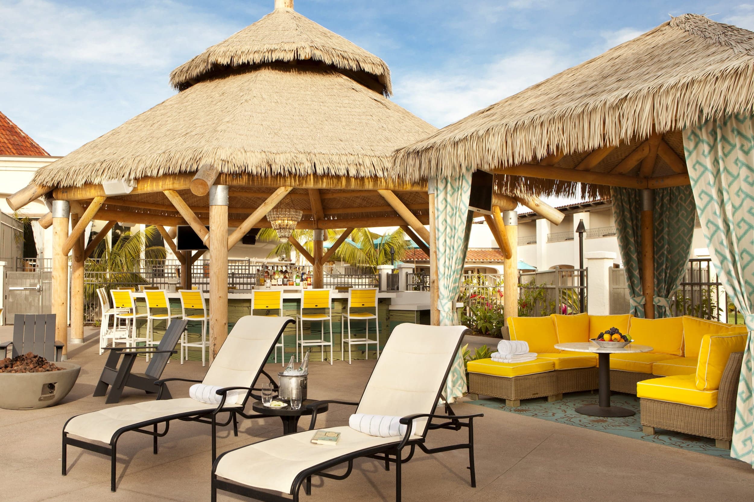 A cabana and tiki bar at Kona Kai