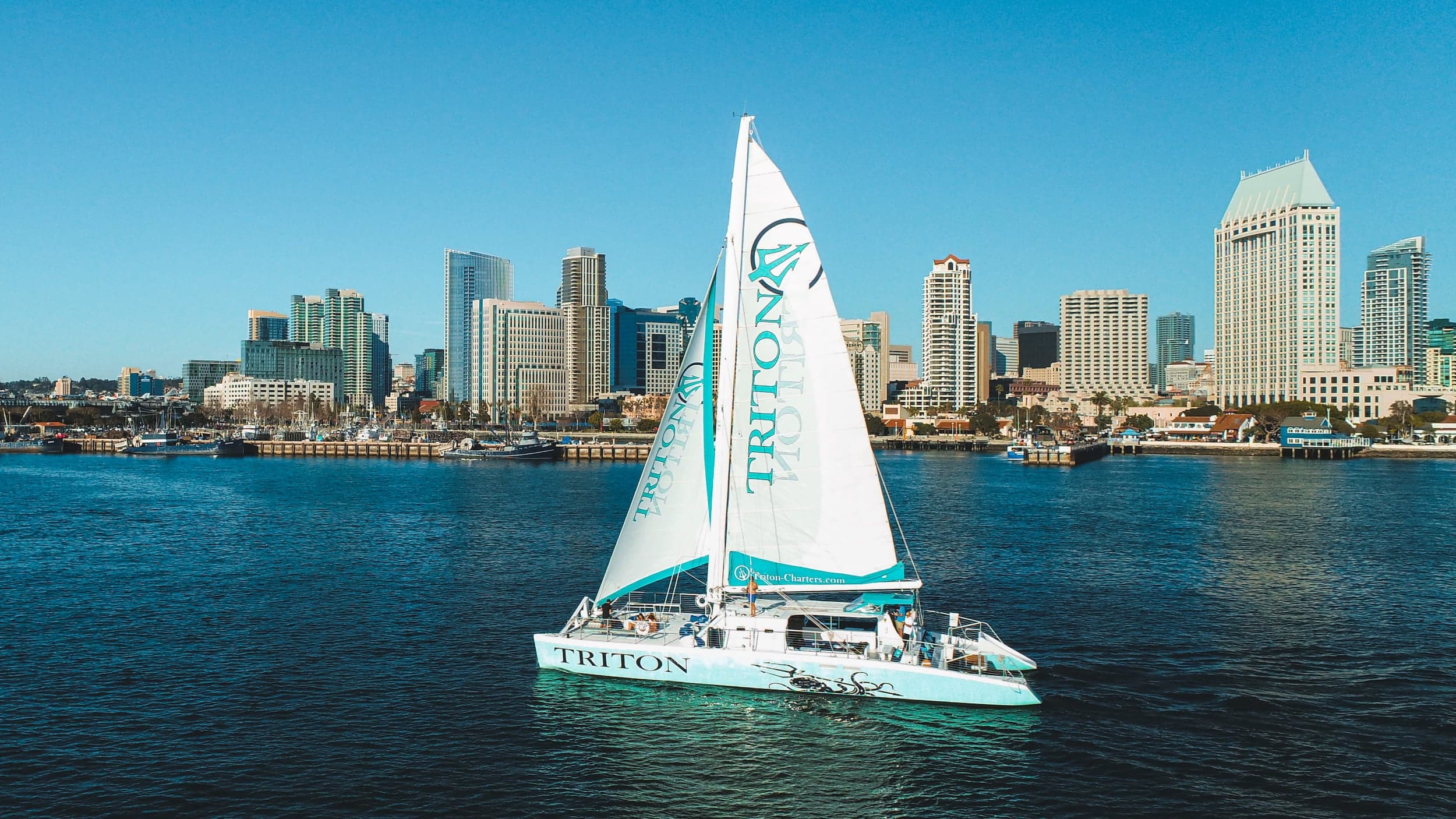 Triton Charters sailboat in the water