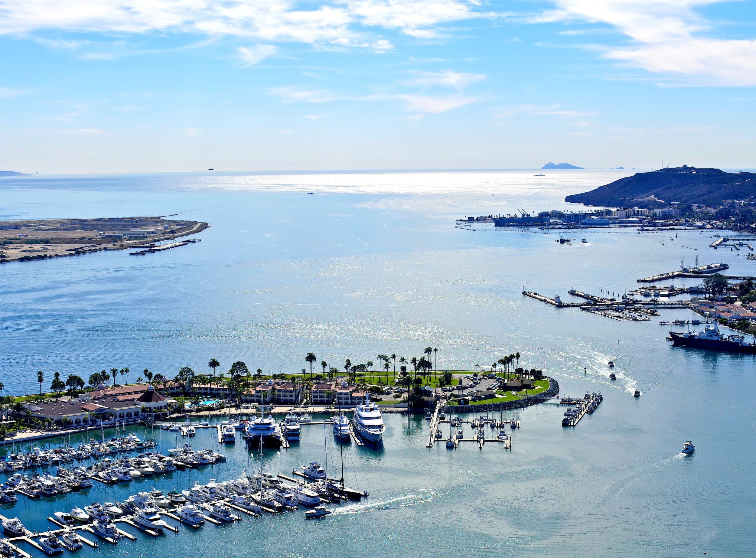 Aerial view of the marina at Kona Kai