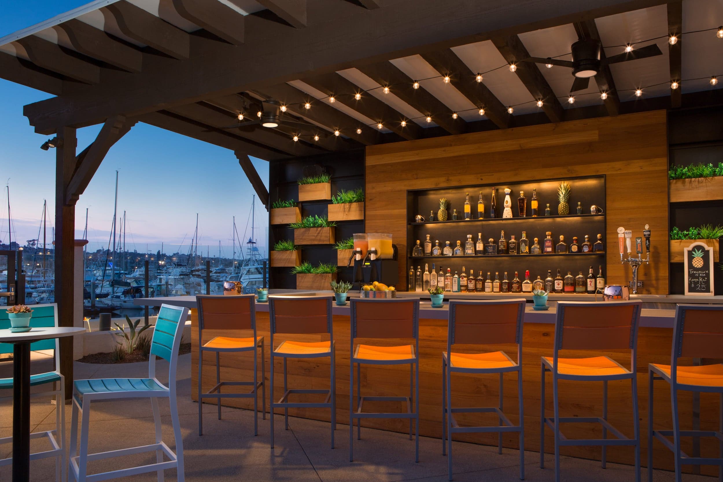 Paloma Pool Bar in the evening