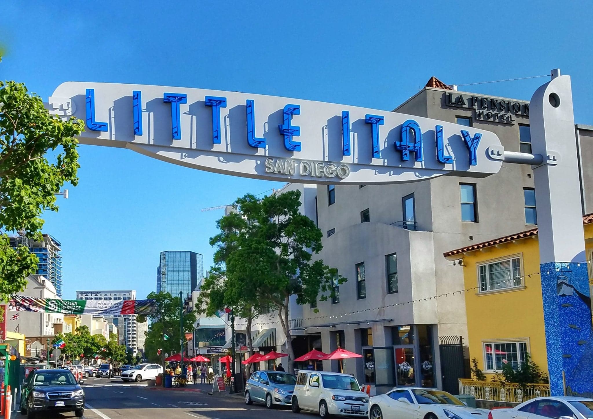 Little Italy sign above the street