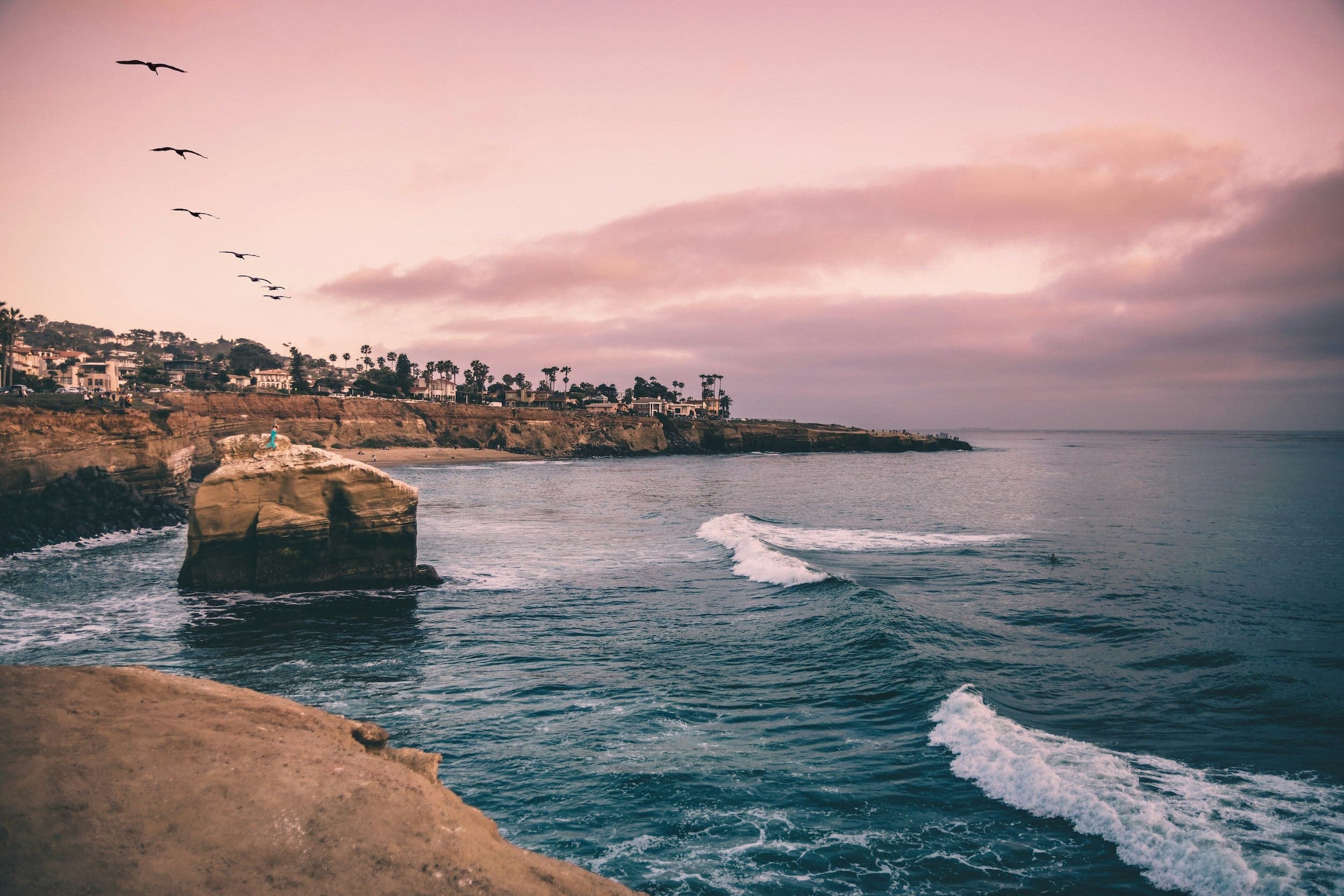 The water and rocks at Point Loma