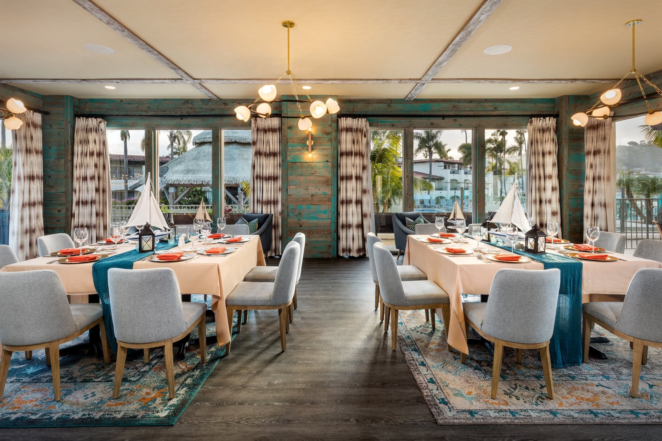 The Vessel private dining room at Kona Kai resort, in view of the San Diego bay