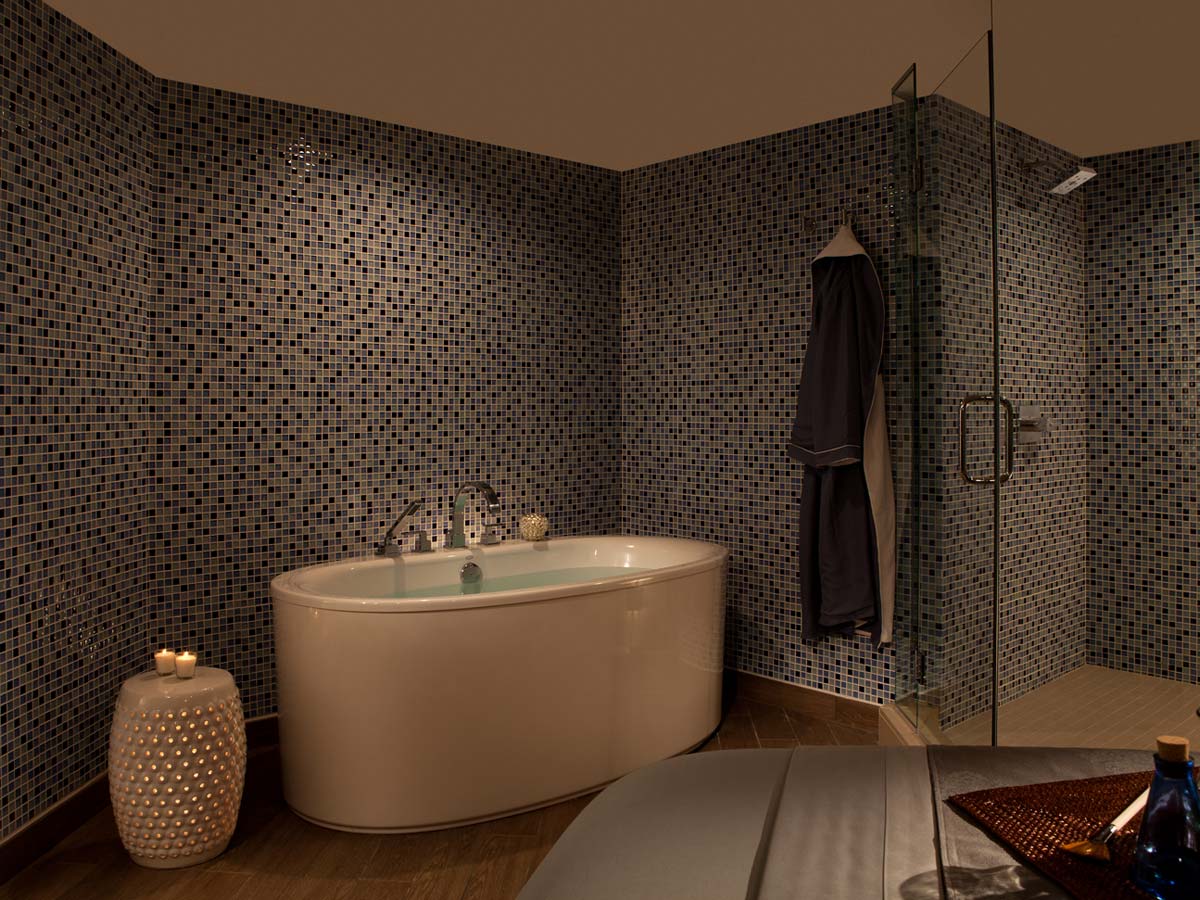 Spa room with soaker tub in San Diego