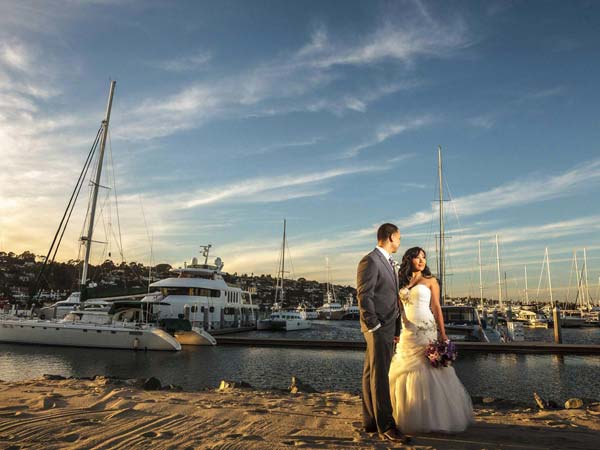 Beach wedding couple San Diego