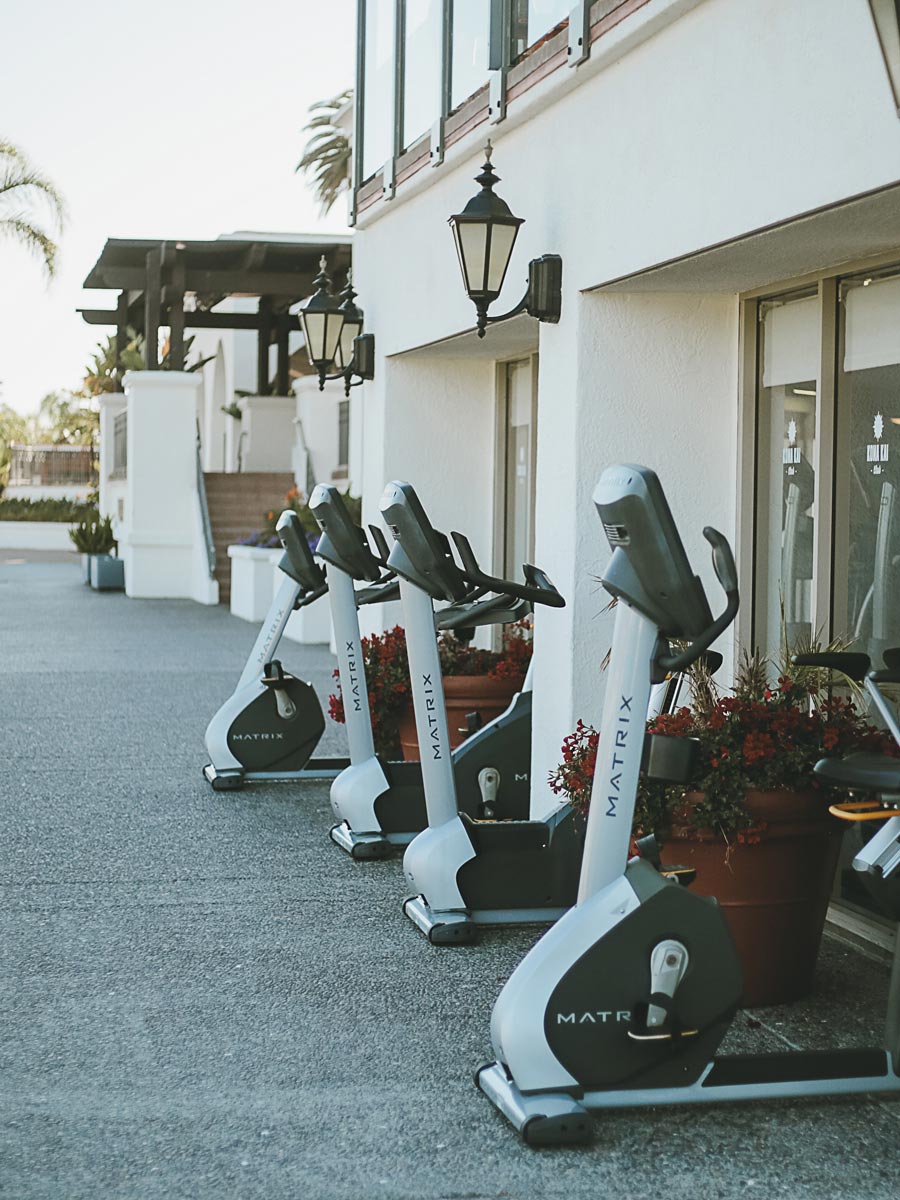 Stationary Bikes Outside.
