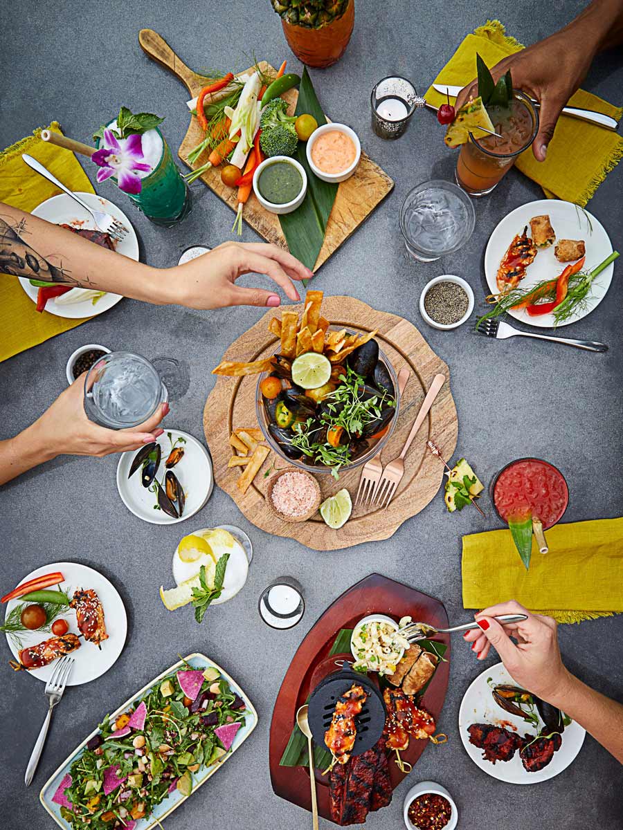 Food Spread Out On A Table.