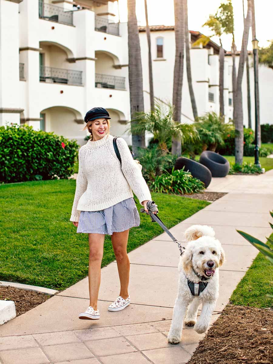 Lady Walking Dog At Kona Kai.