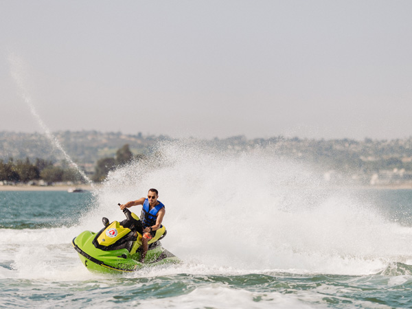 Guy On A Jet Ski In San Diego.