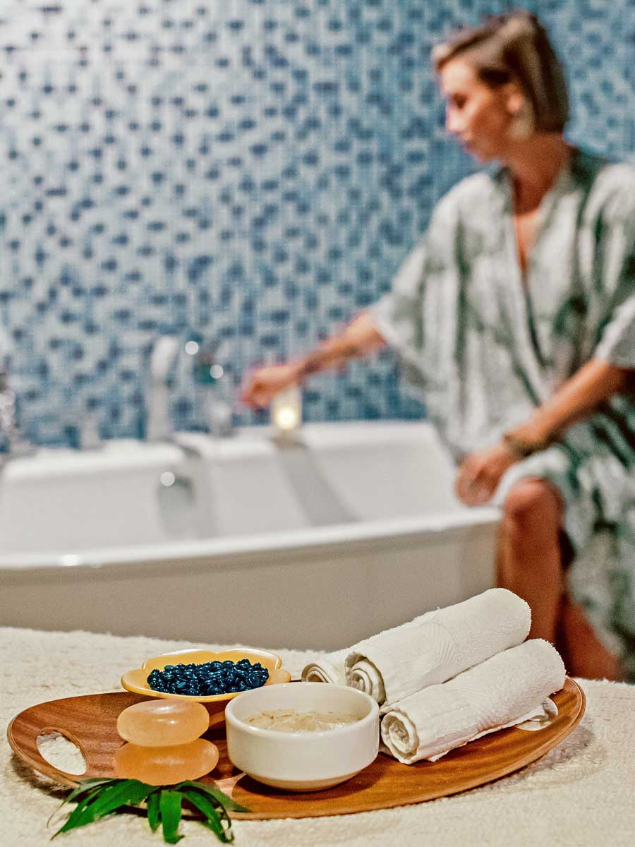 Spa Amenities And Bath Tub.