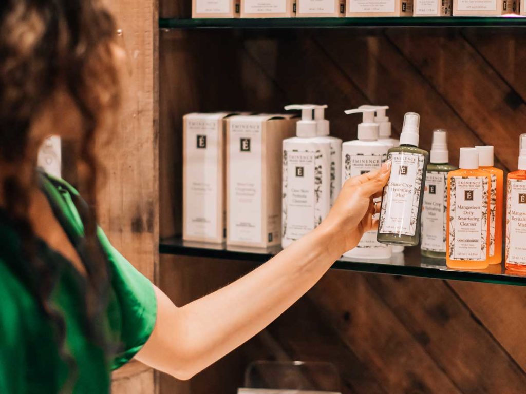 Lady Shopping For Spa Products.