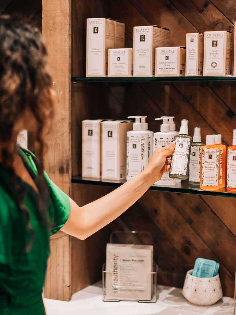 Lady Shopping For Spa Products.