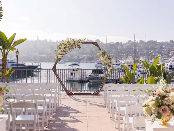 Circle Patio Wedding Ceremony.