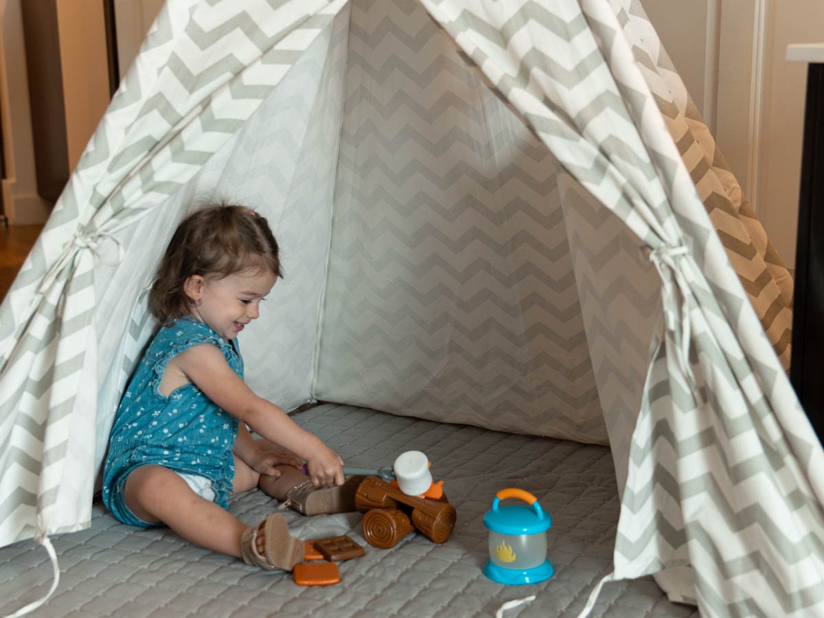 Child's Tent In A Guestroom.