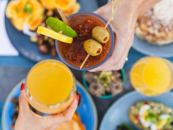 Drinks And Breakfast Food